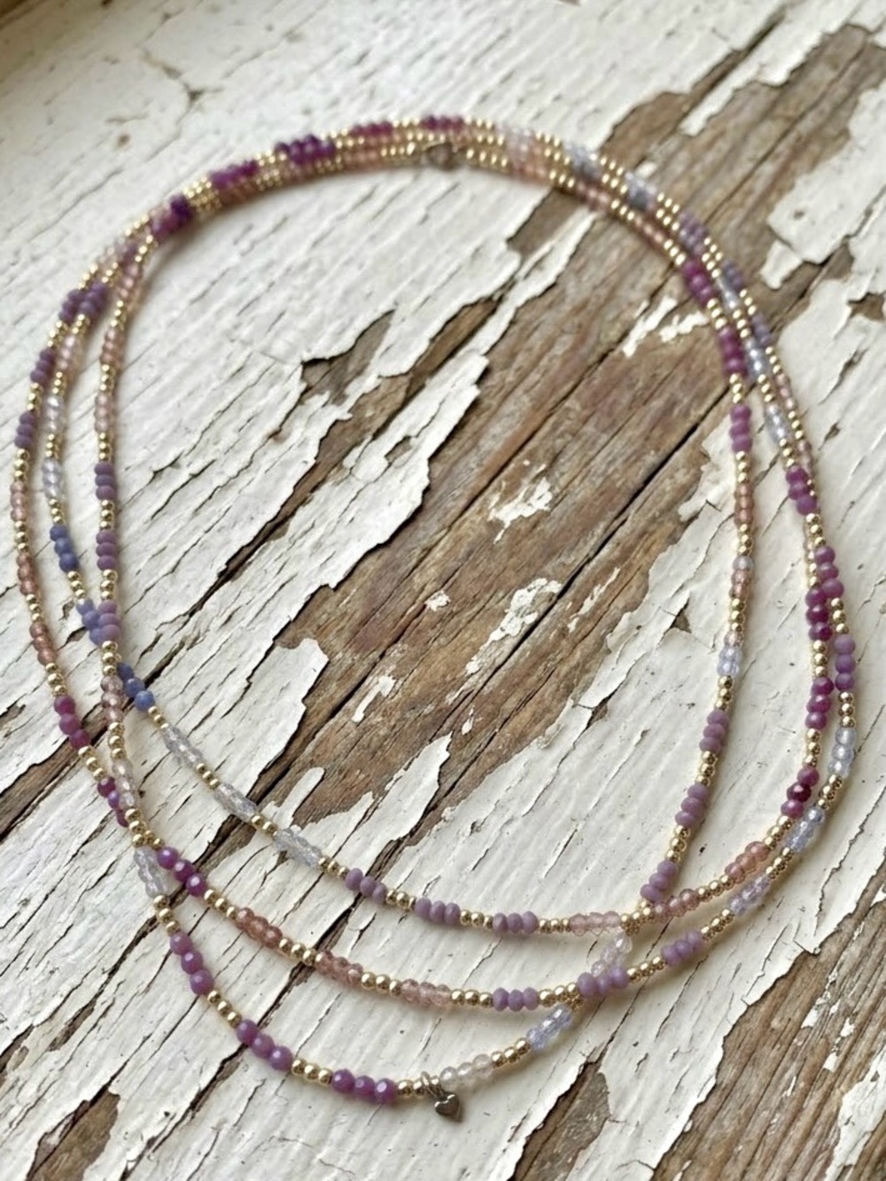Dainty Semi Precious Stone & Gold Filled Layered Necklace
